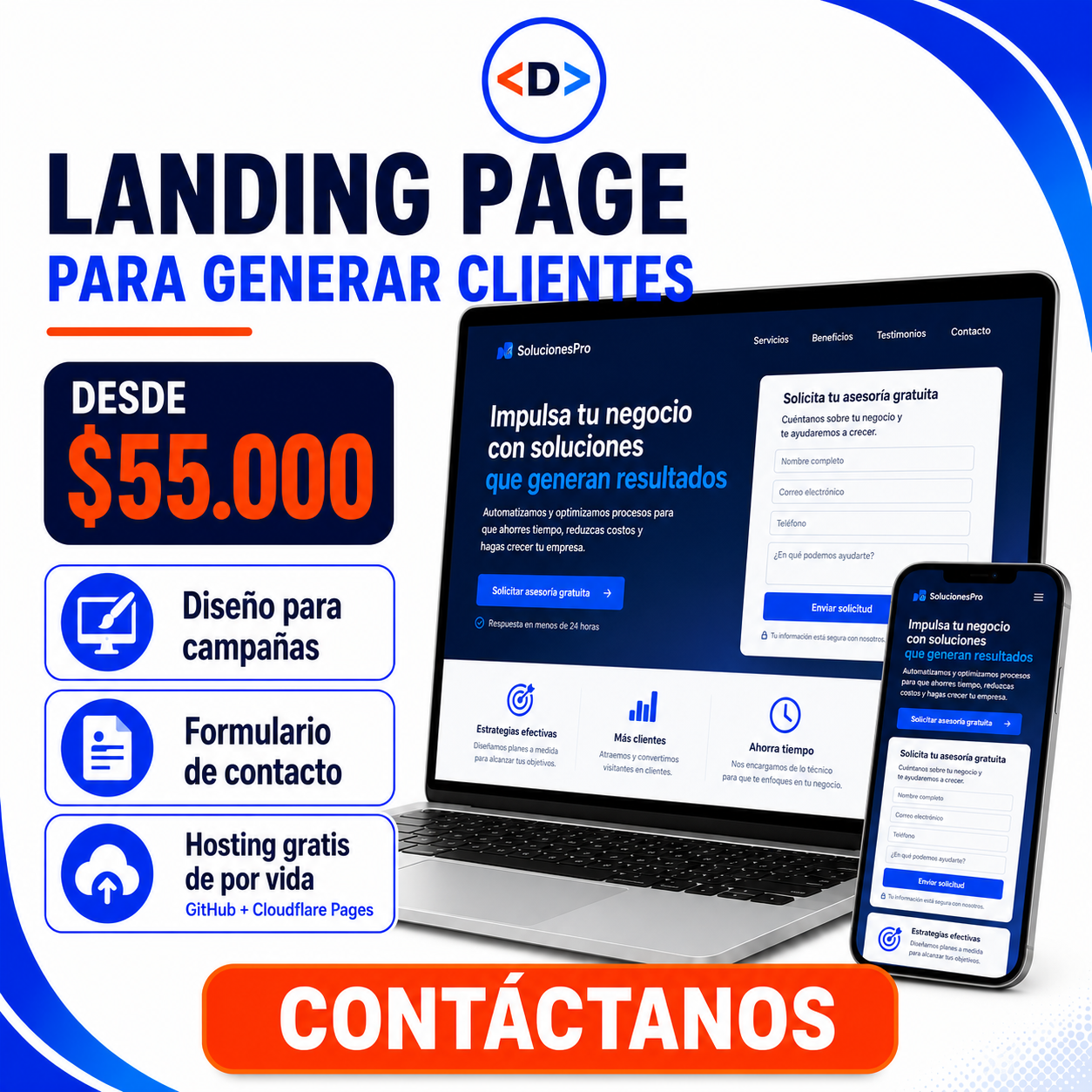 Landing Page para generar clientes — DeLo
