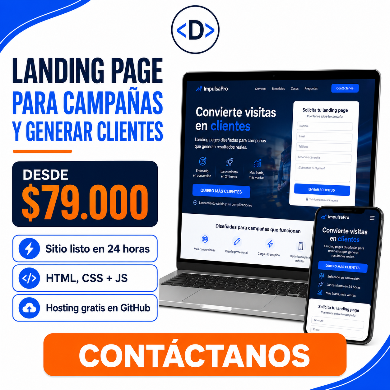 Landing Page para campañas lista en 24 horas — DeLo